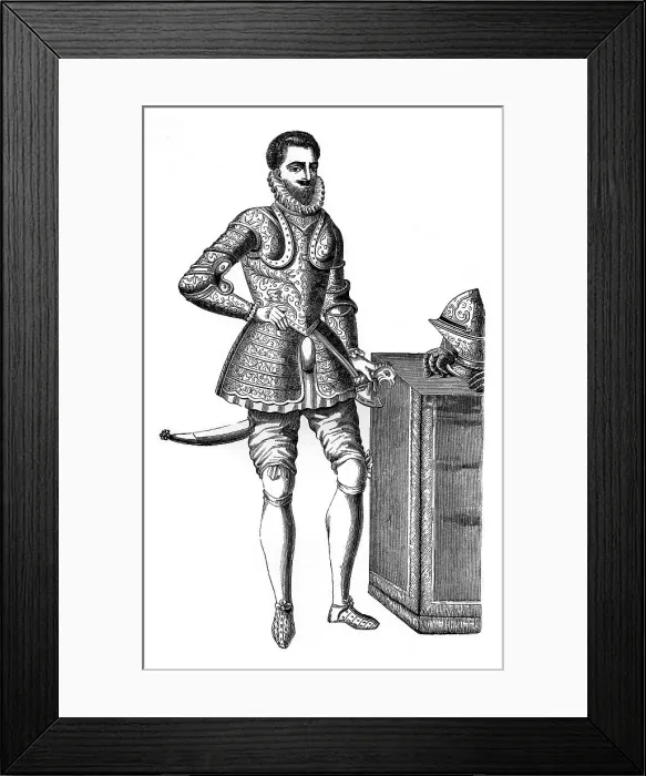 Framed Print : Francois, Duke of Anjou and Alencon, in damascened armour, 16th century, (1870) Framed Print : Francois, Duke of Anjou and Alencon, in damascened armour, 16th century, (1870)