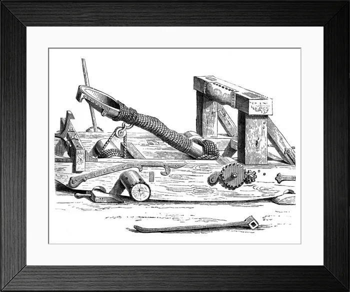 Framed Print : Mangonel, an engine of war in the 15th century, (1870) Framed Print : Mangonel, an engine of war in the 15th century, (1870)