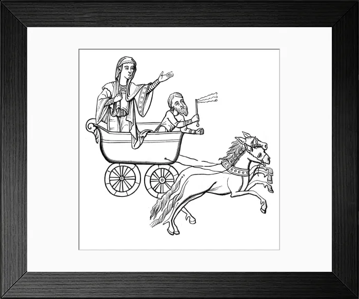Framed Print : The carruca, 9th century, (1870) Framed Print : The carruca, 9th century, (1870)