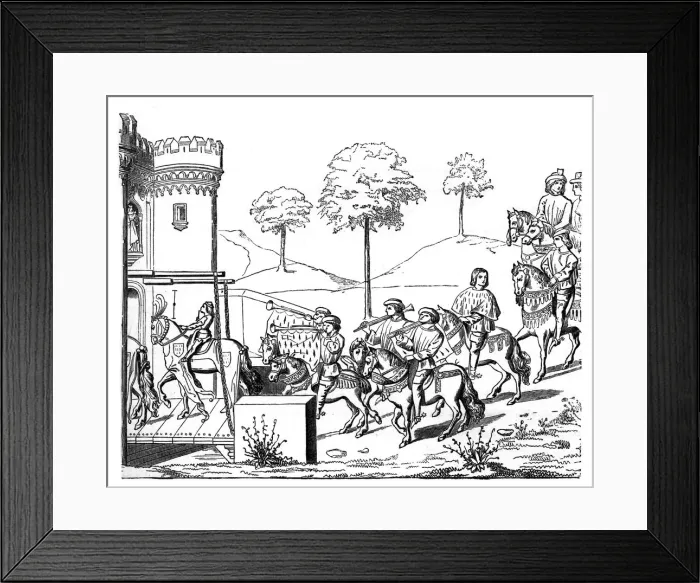 Framed Print : A knight entering the lists, c1460-1465, (1870) Framed Print : A knight entering the lists, c1460-1465, (1870)