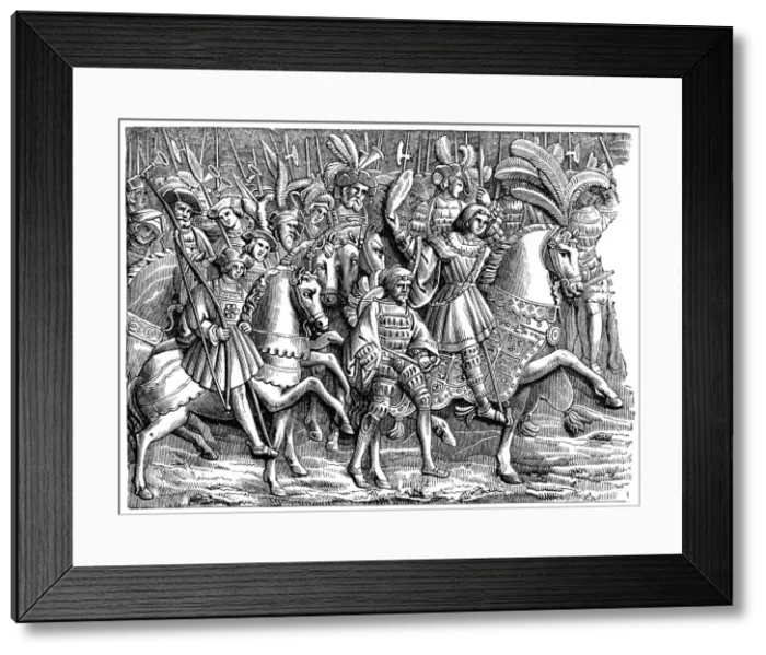 Framed Print : Henry VIII in the Field of the Cloth of Gold, 1520, (1870) Framed Print : Henry VIII in the Field of the Cloth of Gold, 1520, (1870)