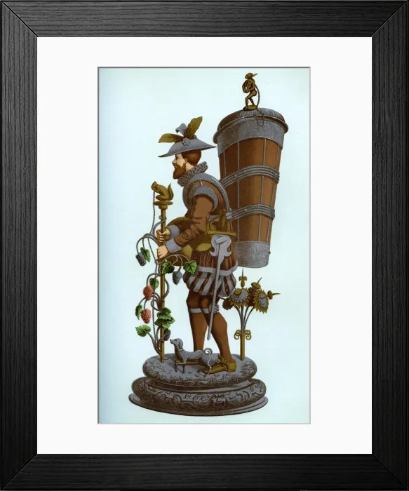 Framed Print : German table ornament of enamelled and gilt copper, late 16th century, (1870). Artist: Franz Kellerhoven Framed Print : German table ornament of enamelled and gilt copper, late 16th century, (1870). Artist: Franz Kellerhoven