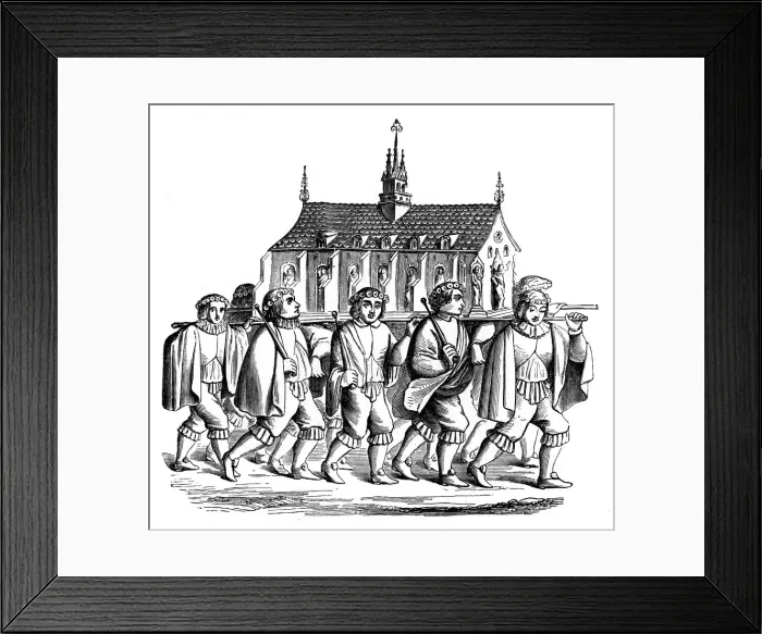 Framed Print : The Corporation of the Goldsmiths of Paris carrying the Shrine of St Genevieve, 17th century, (1870) Framed Print : The Corporation of the Goldsmiths of Paris carrying the Shrine of St Genevieve, 17th century, (1870)