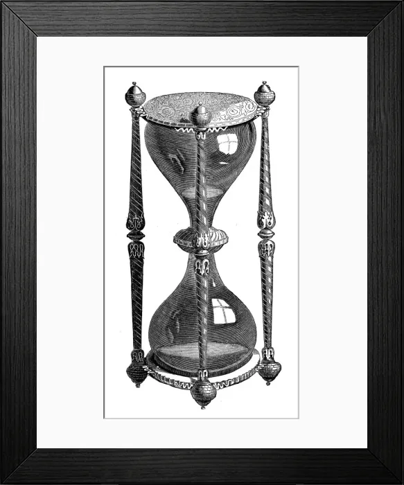 Framed Print : A French hour glass, 16th century, (1870) Framed Print : A French hour glass, 16th century, (1870)