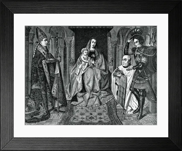Framed Print : Madonna and Child with Canon Joris van der Paele, 1436, (1870)