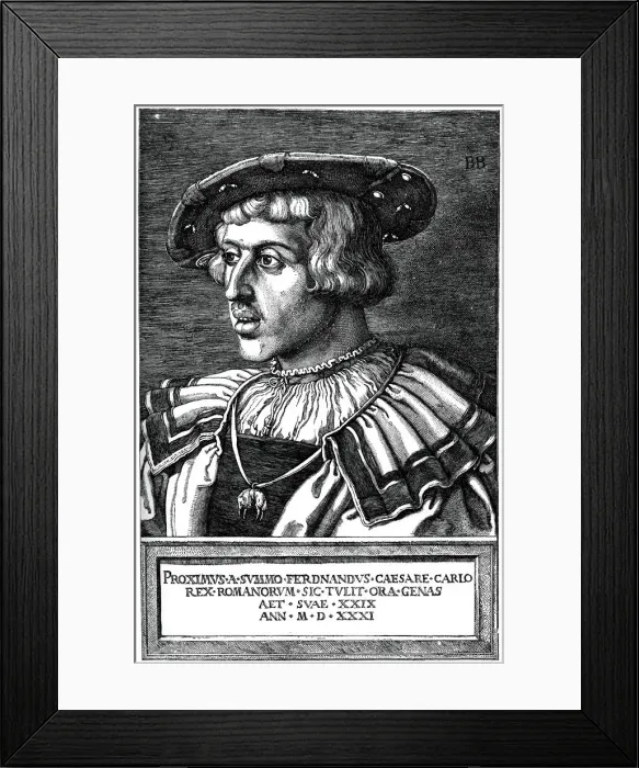 Framed Print : Ferdinand I, 1531, (1870). Artist: Benham Framed Print : Ferdinand I, 1531, (1870). Artist: Benham