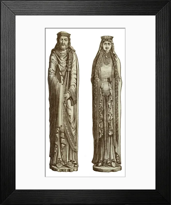 Framed Print : Clovis I and Clotilde his wife, 12th century, (1870). Artist: Franz Kellerhoven Framed Print : Clovis I and Clotilde his wife, 12th century, (1870). Artist: Franz Kellerhoven