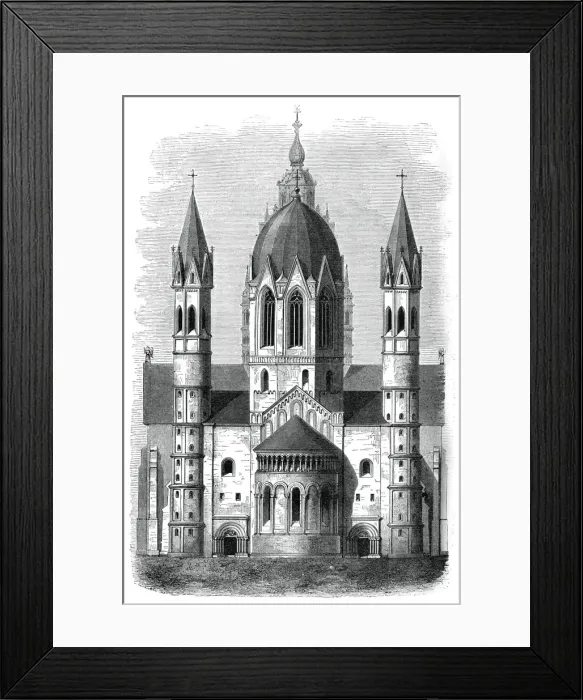 Framed Print : Mainz Cathedral, Rhine, Germany, 12th and 13th century, (1870)