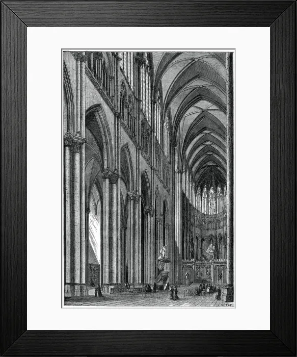 Framed Print : Interior of Amiens Cathedral, France, 13th century, (1870). Artist: J Huyot Framed Print : Interior of Amiens Cathedral, France, 13th century, (1870). Artist: J Huyot
