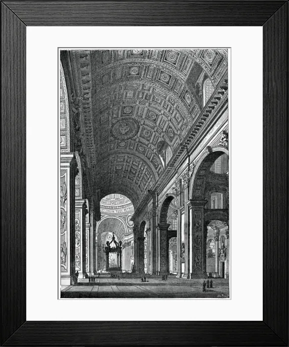 Framed Print : Basilica of St Peters, Rome, (1870)