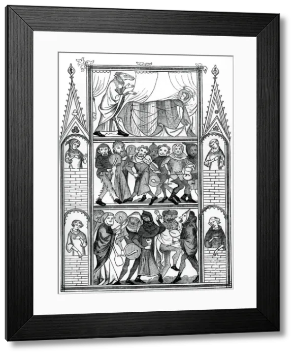 Framed Print : Scenes from the Story of Fauvel, 15th century, (1870) Framed Print : Scenes from the Story of Fauvel, 15th century, (1870)