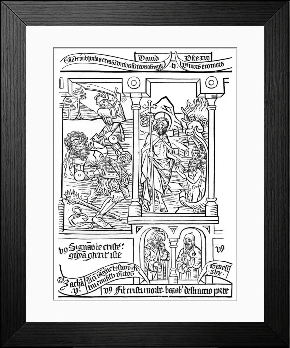 Framed Print : Page from the Biblia Pauperum, 15th century, (1870) Framed Print : Page from the Biblia Pauperum, 15th century, (1870)