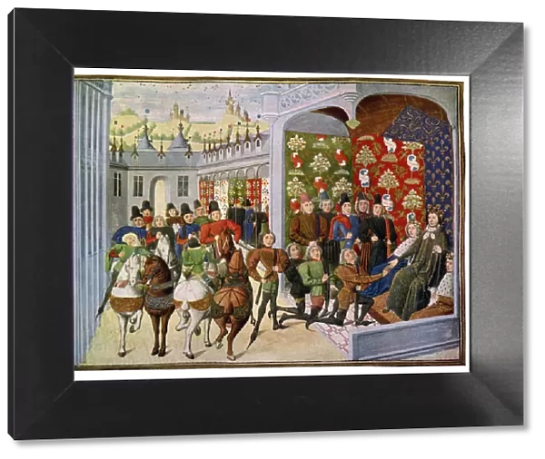 King Henry VI of France Receives the English Envoys, 15th Century. Artist: Master of the Harley Froissart