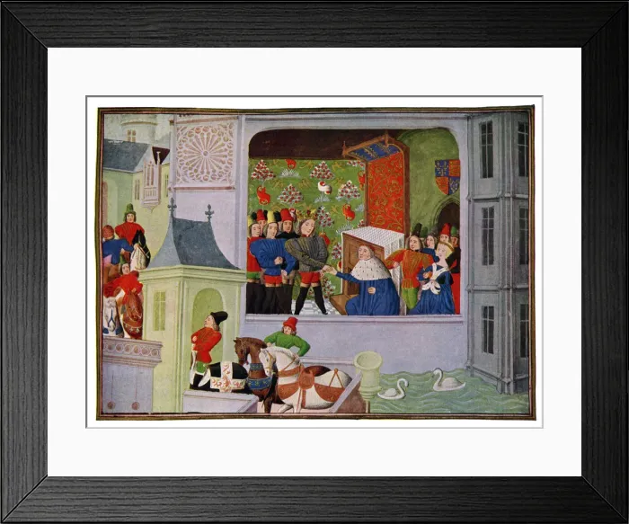 Framed Print : Interview of Richard II and the Duke of Gloucester, 14th century (15th Century). Artist: Master of the Harley Froissart Framed Print : Interview of Richard II and the Duke of Gloucester, 14th century (15th Century). Artist: Master of the Harley Froissart