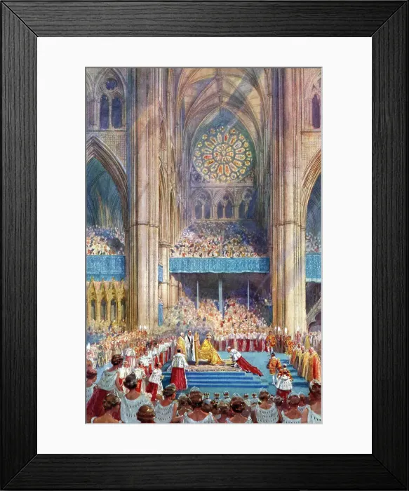 Framed Print : The Homage, George VIs coronation ceremony, 12 May 1937, (1937). Artist: Henry Charles Brewer Framed Print : The Homage, George VIs coronation ceremony, 12 May 1937, (1937). Artist: Henry Charles Brewer