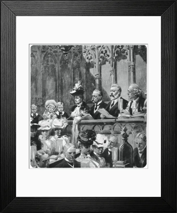 Framed Print : Prince Albert at the abbey thanksgiving service for his parents safe return from India, 1906 (1937 Framed Print : Prince Albert at the abbey thanksgiving service for his parents safe return from India, 1906 (1937