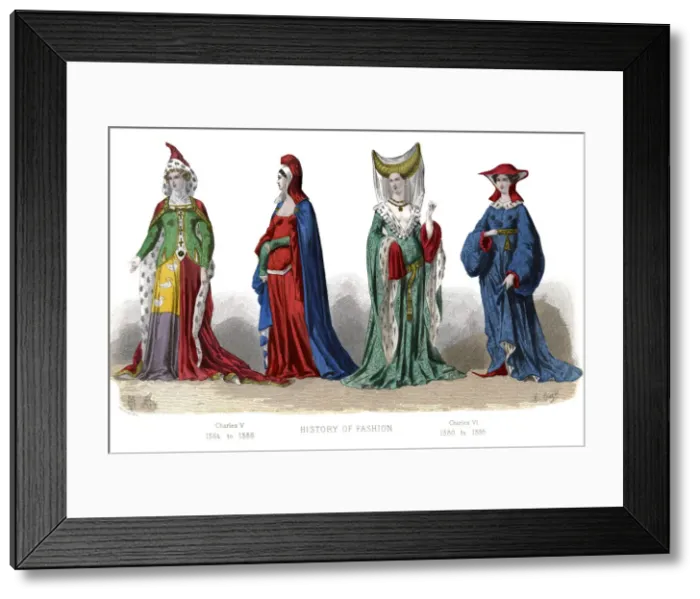 Framed Print : French costume: Charles V, Charles VI, (1882) Framed Print : French costume: Charles V, Charles VI, (1882)