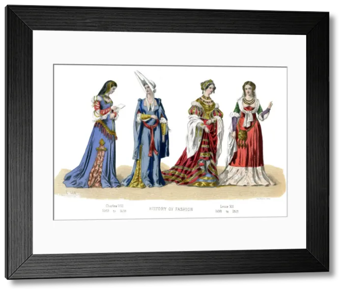 Framed Print : French costume: Charles VIII, Louis XII, (1882)