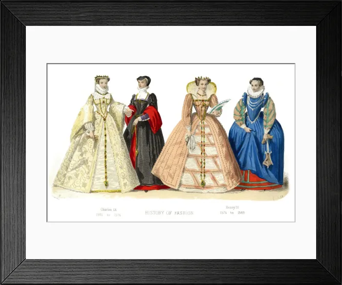 Framed Print : French costume: Charles IX, Henry III, (1882) Framed Print : French costume: Charles IX, Henry III, (1882)