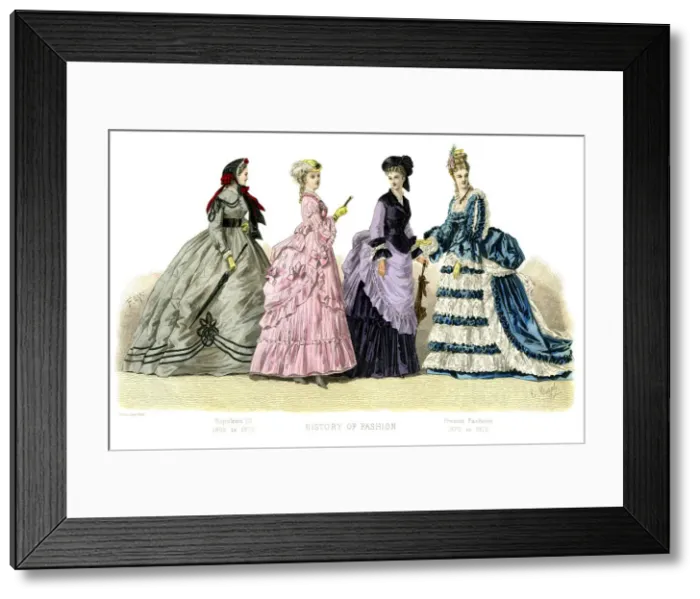 Framed Print : French costume: Napoleon III, Present Fashions, (1882) Framed Print : French costume: Napoleon III, Present Fashions, (1882)