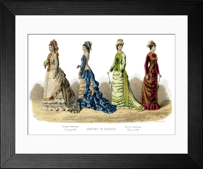Framed Print : French costume: Present Fashions, (1882) Framed Print : French costume: Present Fashions, (1882)