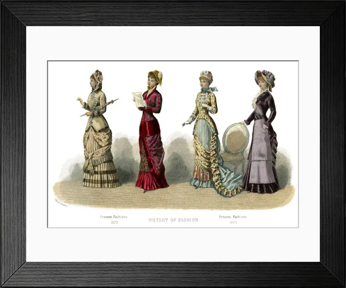 Framed Print : French costume: Present Fashions, (1882) Framed Print : French costume: Present Fashions, (1882)