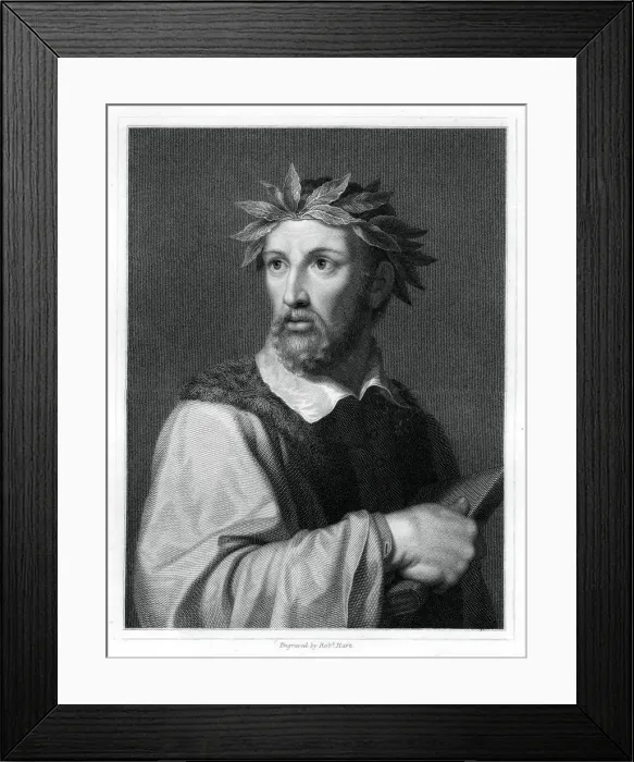 Framed Print : Torquato Tasso, Italian poet, (1834). Artist: Robert Hart