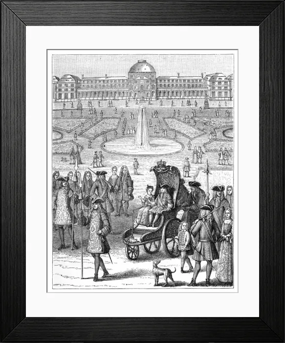 Framed Print : Louis XV at the Tuileries, Paris, 18th century, (1885). Artist: Bonnardot Framed Print : Louis XV at the Tuileries, Paris, 18th century, (1885). Artist: Bonnardot