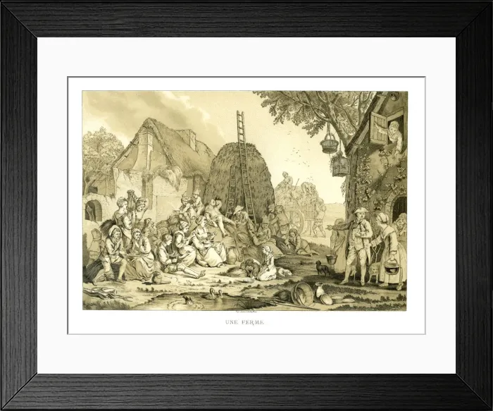 Framed Print : The Farm, (1885). Artist: Jean-Francois Janinet Framed Print : The Farm, (1885). Artist: Jean-Francois Janinet