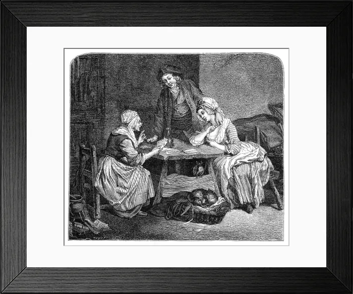Framed Print : The Fortune Teller, (1885). Artist: Freudeberg Framed Print : The Fortune Teller, (1885). Artist: Freudeberg