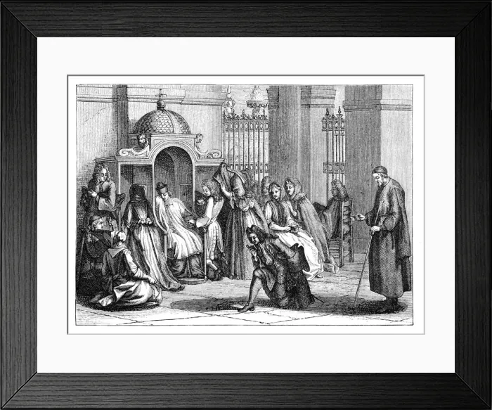 Framed Print : The Confession, (1885). Artist: Bernard Picart Framed Print : The Confession, (1885). Artist: Bernard Picart