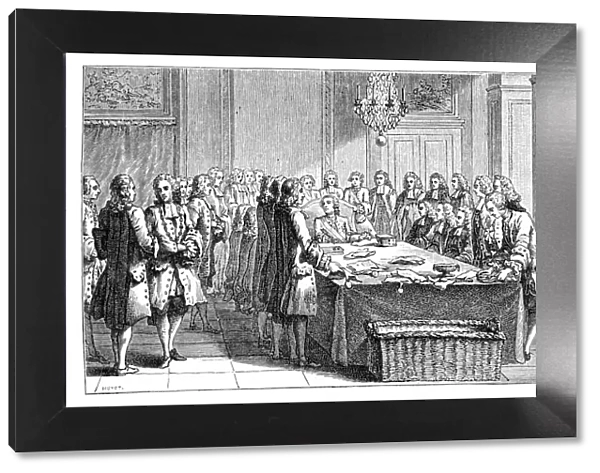 Louis XV Signing The New Treaty, 1757, (1885)