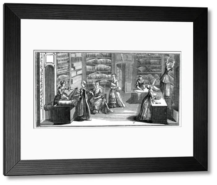 Framed Print : Fabric Shop, (1885). Artist: Bonnardot Framed Print : Fabric Shop, (1885). Artist: Bonnardot