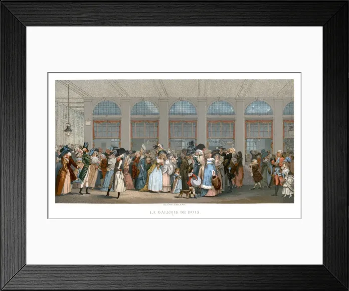 Framed Print : The Galerie de Bois, Paris, 1787, (1885). Artist: Urrabieta Framed Print : The Galerie de Bois, Paris, 1787, (1885). Artist: Urrabieta