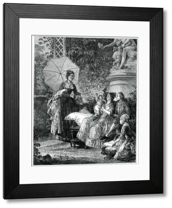Framed Print : The Delight Of Motherhood, (1885). Artist: Moreau Framed Print : The Delight Of Motherhood, (1885). Artist: Moreau