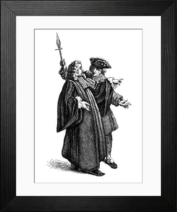 Framed Print : The Commissionaire And Sergeant, (1885). Artist: Jeaurat Framed Print : The Commissionaire And Sergeant, (1885). Artist: Jeaurat