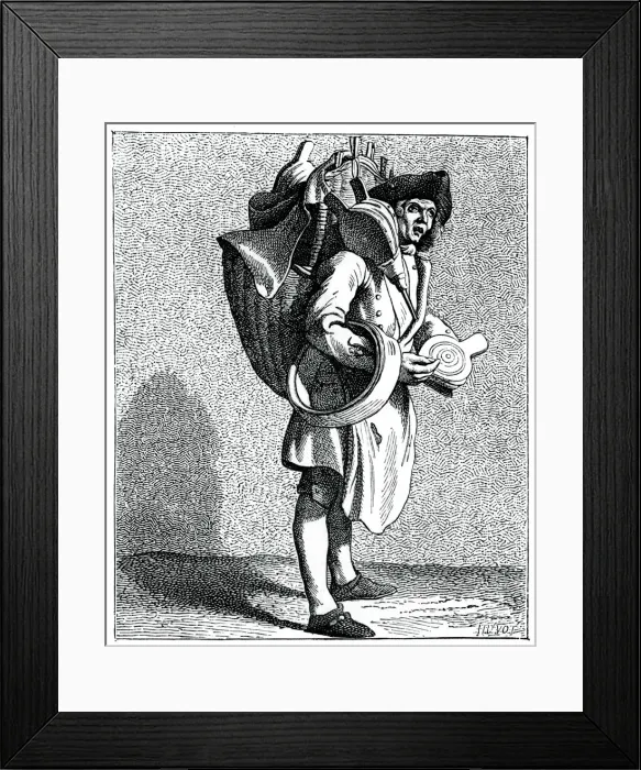 Framed Print : Bellows or buckets to mend!, 1737-1742. Artist: Bouchardon Framed Print : Bellows or buckets to mend!, 1737-1742. Artist: Bouchardon