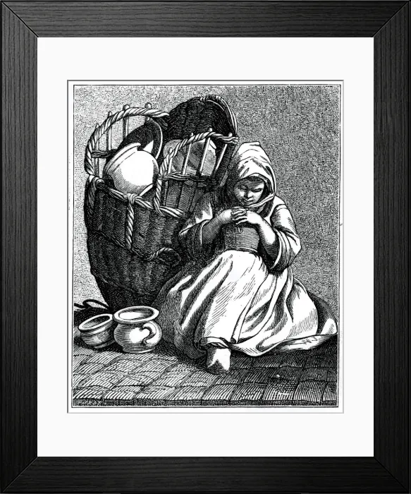 Framed Print : Stoneware for sale!, 1737-1742. Artist: Bouchardon Framed Print : Stoneware for sale!, 1737-1742. Artist: Bouchardon