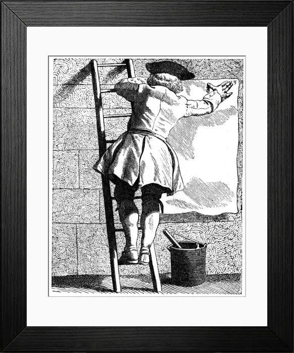 Framed Print : Bill Sticker, 1737-1742. Artist: Bouchardon Framed Print : Bill Sticker, 1737-1742. Artist: Bouchardon