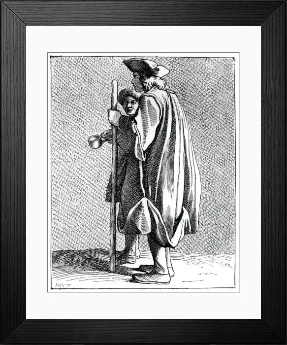 Framed Print : Blind man of Quinze-Vingts, 1737-1742. Artist: Bouchardon Framed Print : Blind man of Quinze-Vingts, 1737-1742. Artist: Bouchardon