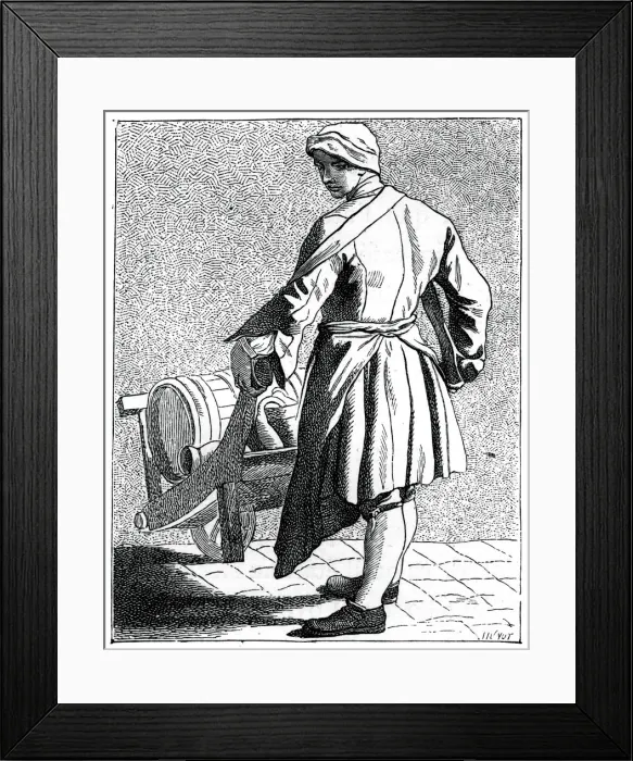 Framed Print : Travelling vinegar manufacturer, 1737-1742. Artist: Bouchardon Framed Print : Travelling vinegar manufacturer, 1737-1742. Artist: Bouchardon
