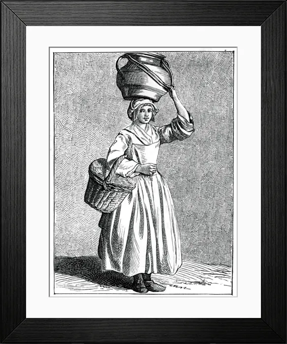 Framed Print : A Milkmaid, 1737-1742. Artist: Bouchardon Framed Print : A Milkmaid, 1737-1742. Artist: Bouchardon