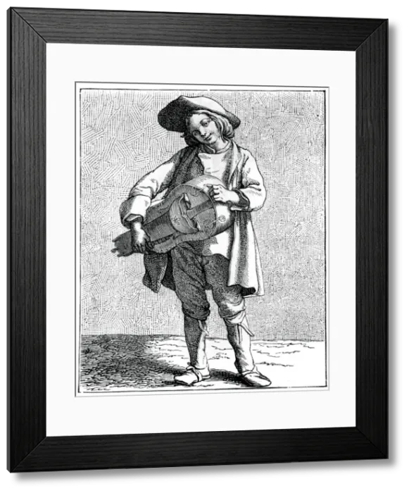 Framed Print : A hurdy-gurdy player, 1737-1742. Artist: Bouchardon Framed Print : A hurdy-gurdy player, 1737-1742. Artist: Bouchardon