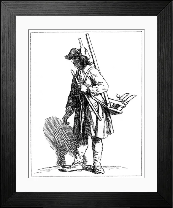 Framed Print : A Street Porter, 1737-1742. Artist: Bouchardon Framed Print : A Street Porter, 1737-1742. Artist: Bouchardon