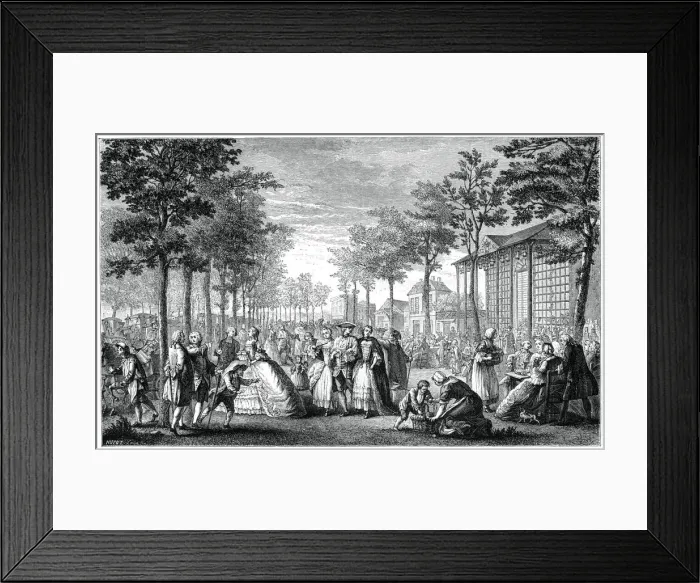 Framed Print : The Promenade, Paris, (1885). Artist: Augustin de Saint-Aubin Framed Print : The Promenade, Paris, (1885). Artist: Augustin de Saint-Aubin
