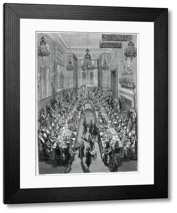 Framed Print : Feast At The Spanish Embassy, Paris, 1707, (1885). Artist: Scottin Framed Print : Feast At The Spanish Embassy, Paris, 1707, (1885). Artist: Scottin
