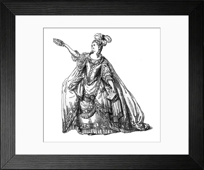 Framed Print : Costume From The French Theatre, (1885). Artist: Moreau Framed Print : Costume From The French Theatre, (1885). Artist: Moreau