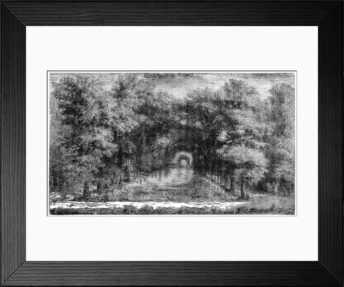 Framed Print : Chantilly Park, Paris, France, (1885) Framed Print : Chantilly Park, Paris, France, (1885)