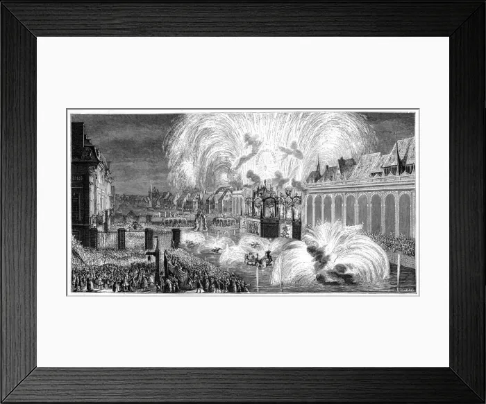 Framed Print : Fireworks, Strasbourg, 1744, (1885) Framed Print : Fireworks, Strasbourg, 1744, (1885)