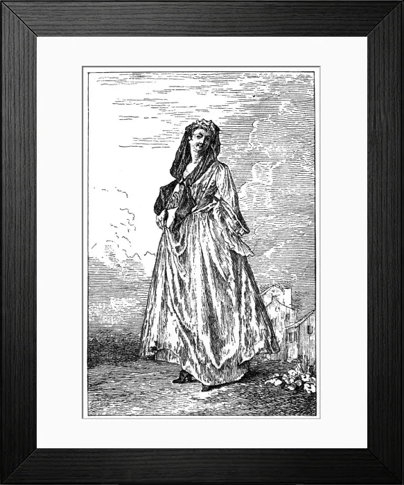 Framed Print : French Costume, (1885). Artist: Jean-Antoine Watteau Framed Print : French Costume, (1885). Artist: Jean-Antoine Watteau